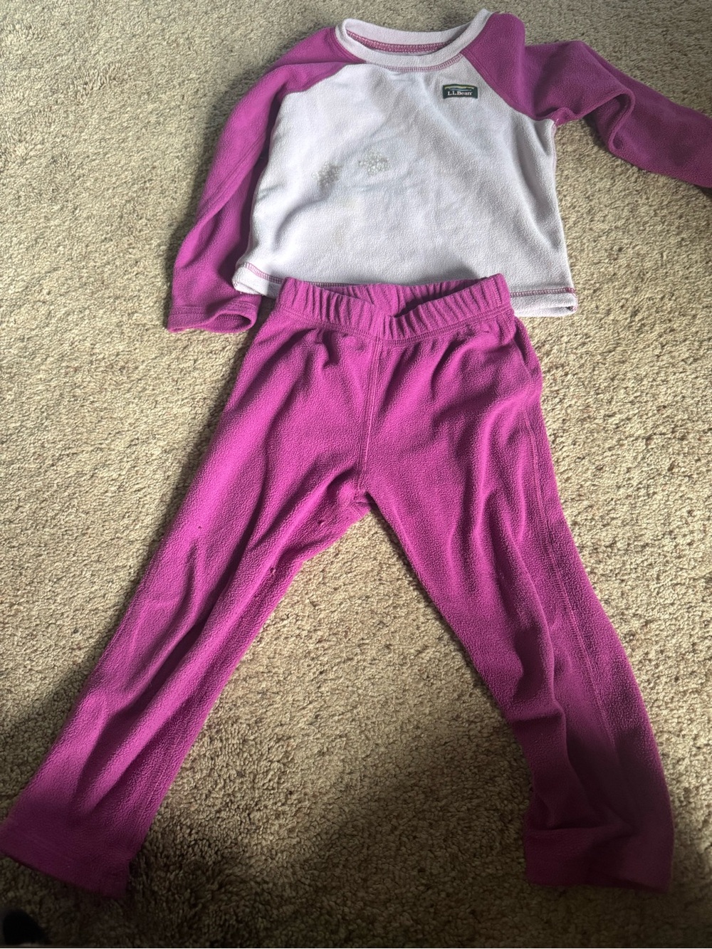 L.L. Bean Kids' Pink Fleece Jogger Set